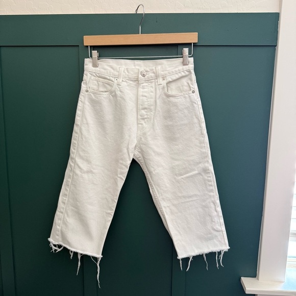 Helmut Lang Cut Off Short Crisp White Jorts - Picture 1 of 10